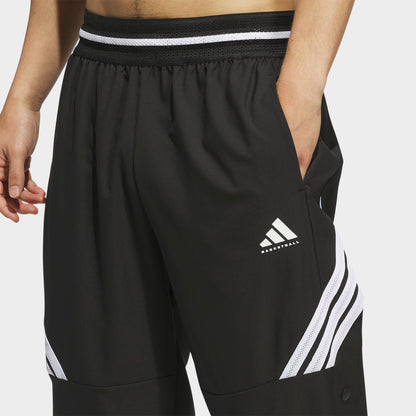 Men's adidas Crazy Lite Woven Basketball Pants - Black/White