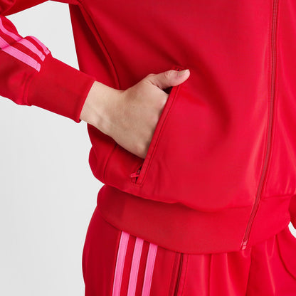 Women's adidas Originals adicolor Classic Firebird Loose Track Top - Better Scarlet/Lucid Pink
