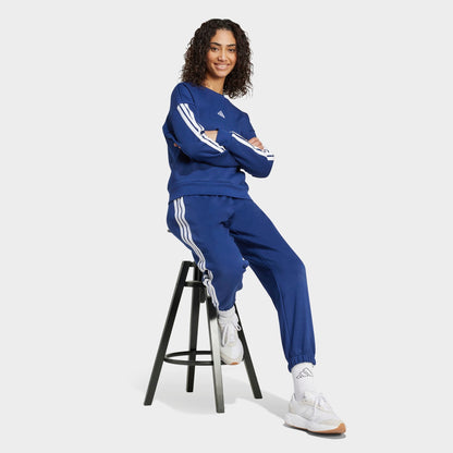 Women's adidas Essentials 3-Stripes Fleece Sweatshirt - Dark Blue/White
