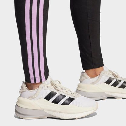 Women's adidas Essentials 3-Stripes Cotton Leggings (Plus Size) - Black/Clear Pink