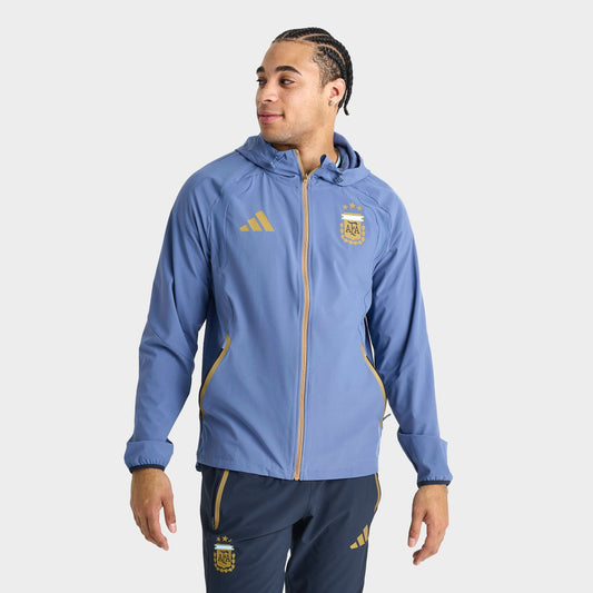 Men's adidas Argentina Tiro Travel Full-Zip Windbreaker Jacket - Crew Blue