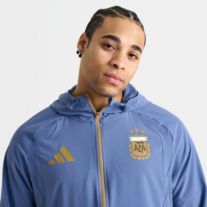 Men's adidas Argentina Tiro Travel Full-Zip Windbreaker Jacket - Crew Blue