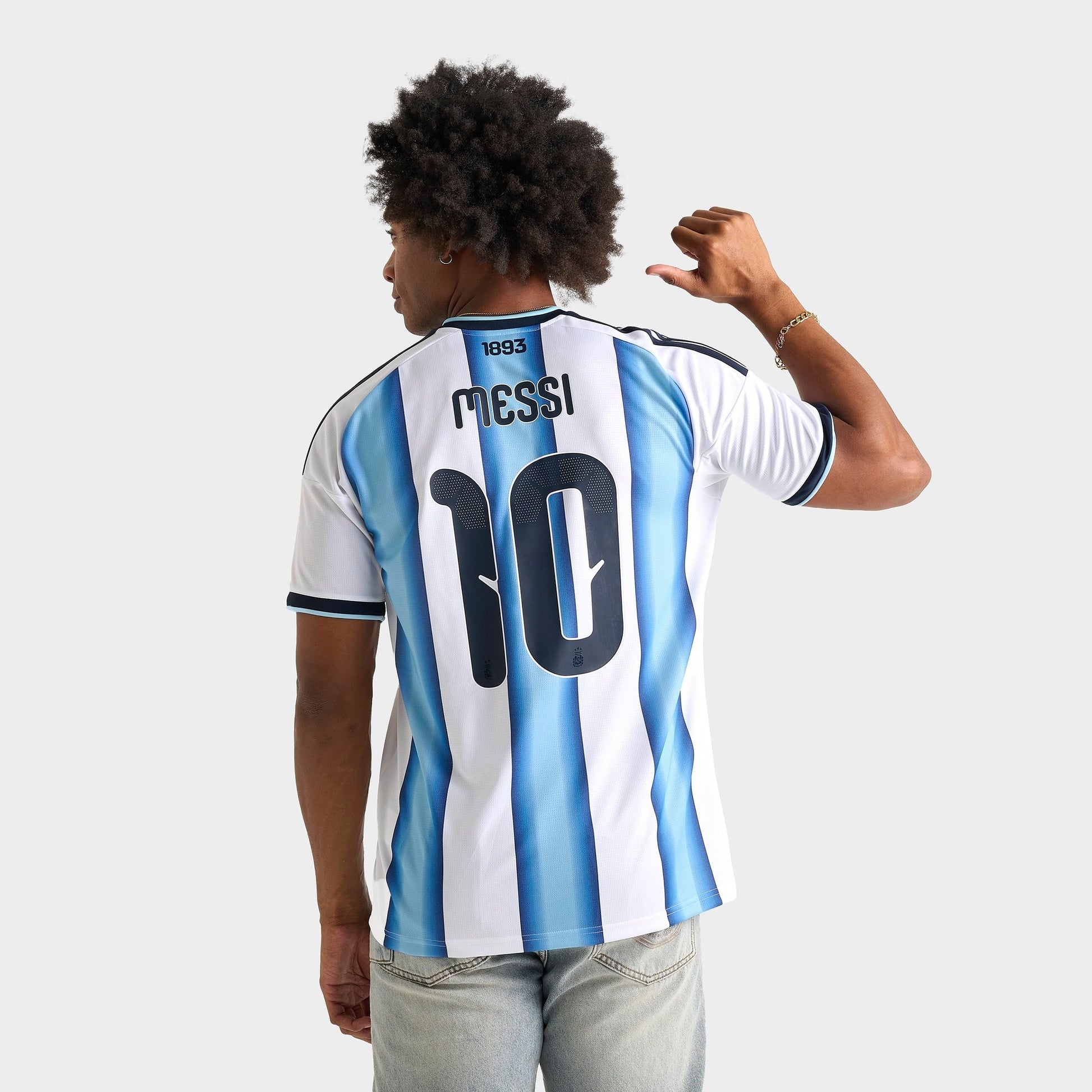 Men's adidas Lionel Messi Argentina 2026 Home Soccer Jersey - White/Icey Blue/Light Blue