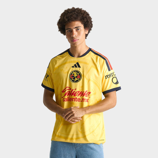 Men's adidas Club America 26-27 Home Soccer Jersey - Impact Yellow/Legend Ink