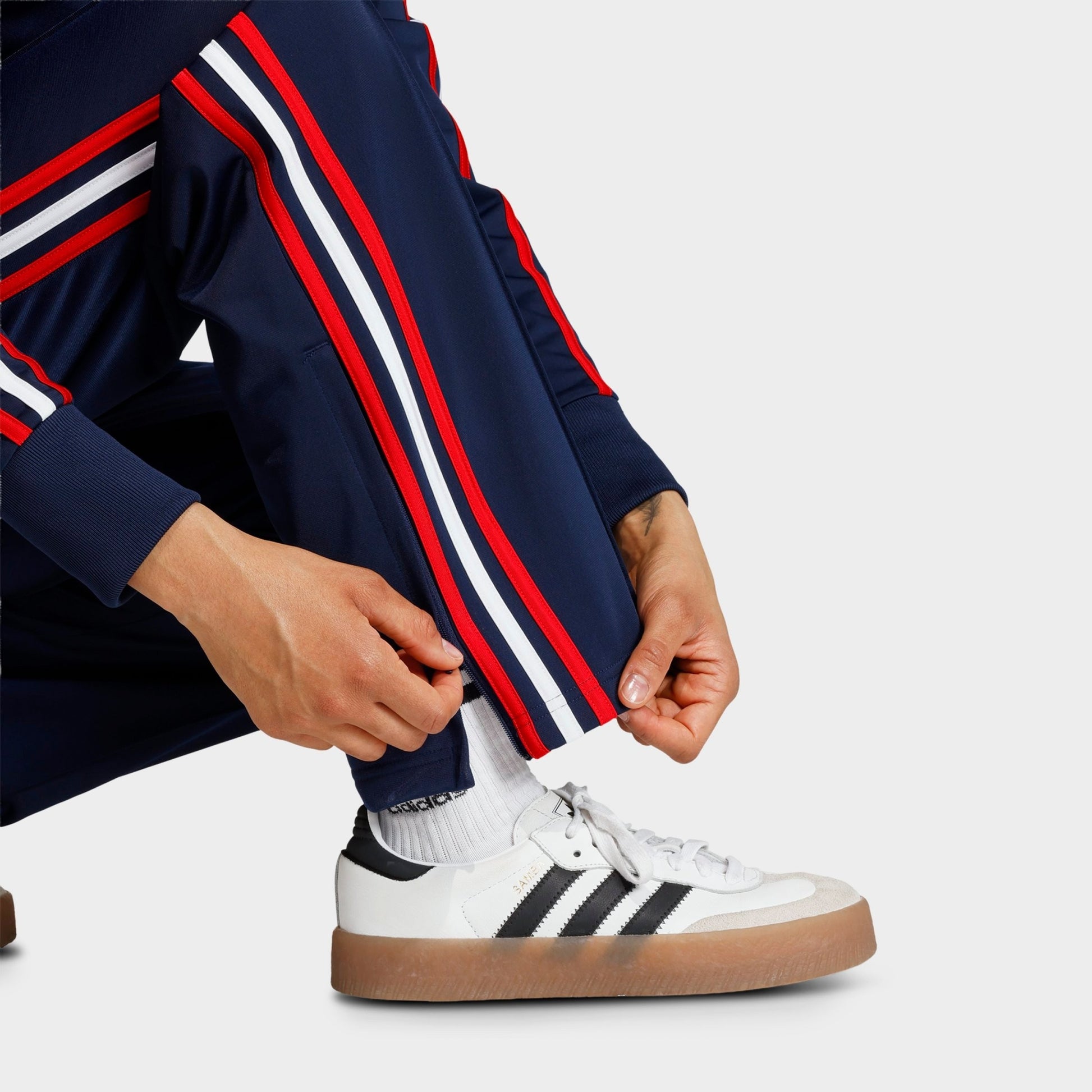 Women's adidas Originals Firebird Classic Track Pants - Night Indigo/Better Scarlet/White