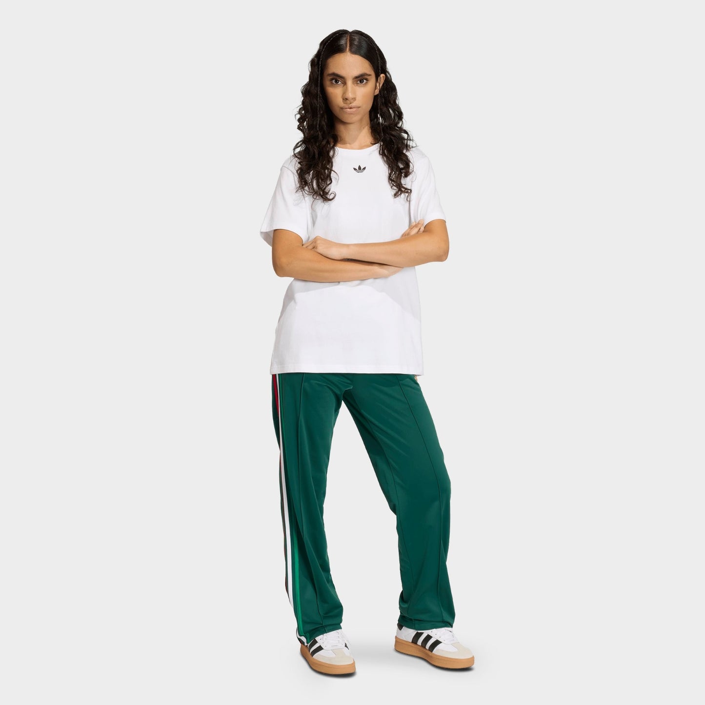 Women's adidas Originals Firebird Classic Track Pants - Team Dark Green/Bold Green/White/Better Scarlet