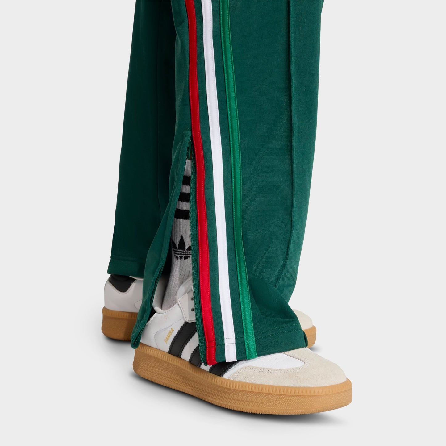 Women's adidas Originals Firebird Classic Track Pants - Team Dark Green/Bold Green/White/Better Scarlet