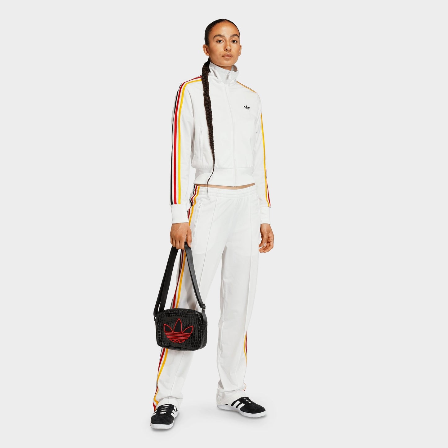 Women's adidas Originals Firebird Classic Track Pants - Cloud White/Collegiate Gold/Team Power Red 2/Black