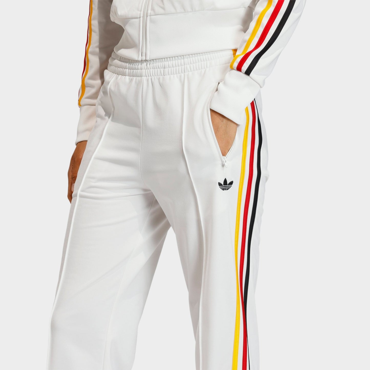 Women's adidas Originals Firebird Classic Track Pants - Cloud White/Collegiate Gold/Team Power Red 2/Black