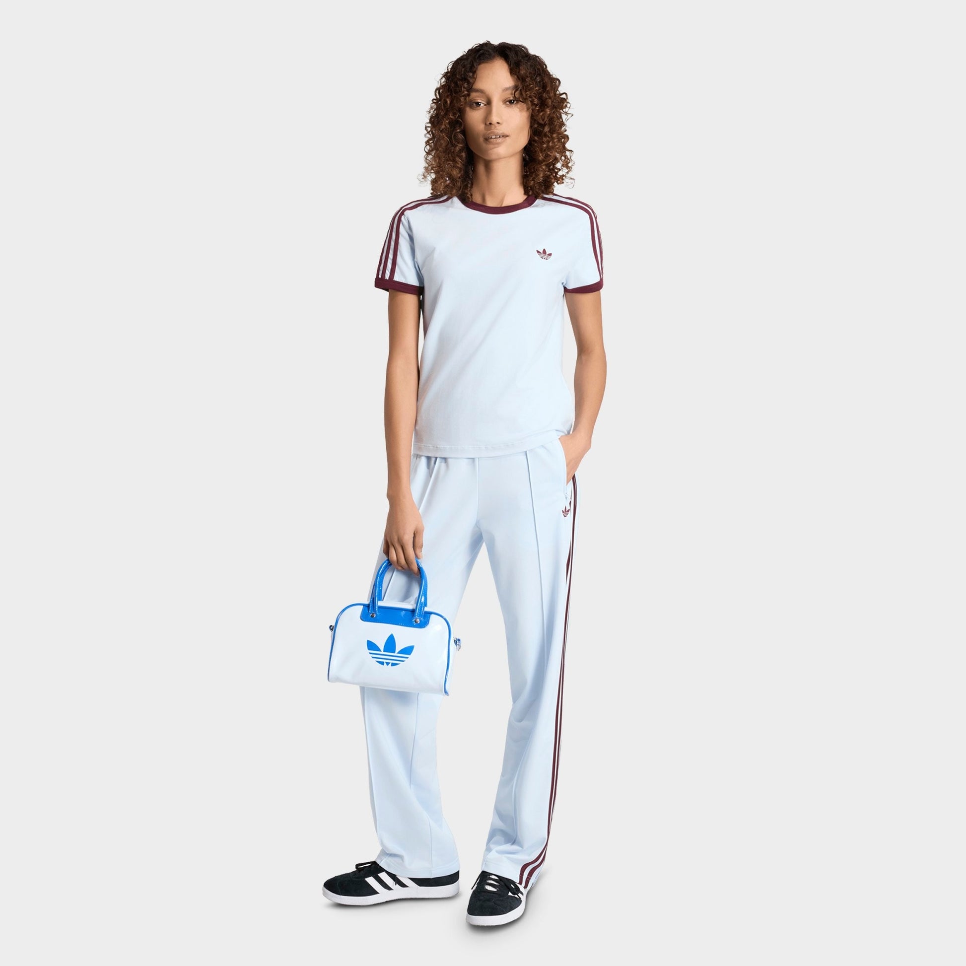 Women's adidas Originals Firebird Classic Track Pants - Crystal Sky/Maroon