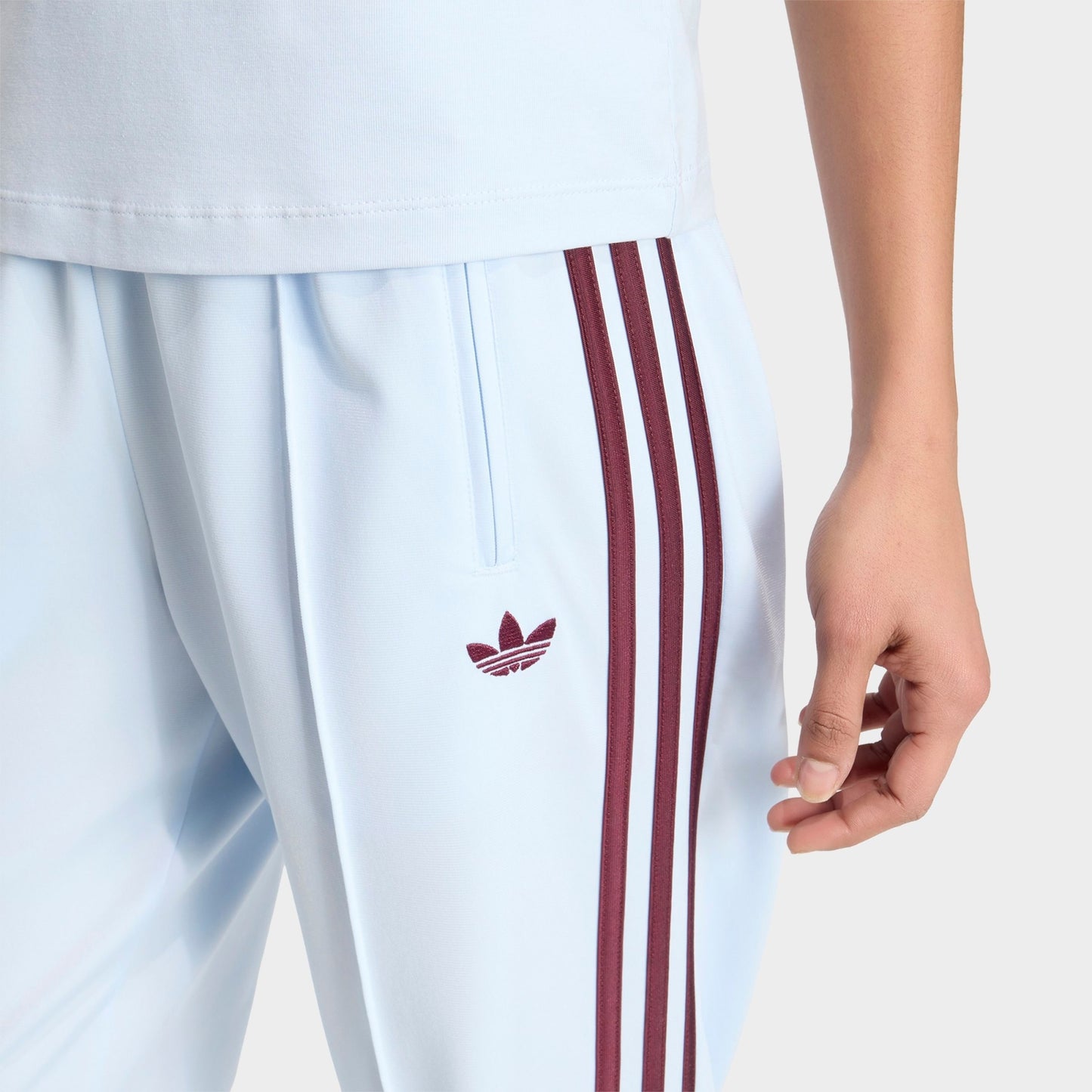Women's adidas Originals Firebird Classic Track Pants - Crystal Sky/Maroon