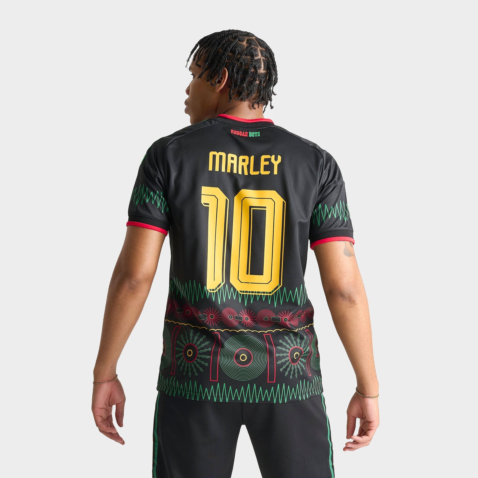 Men's adidas Originals x Bob Marley Jamaica 26 Away Replica Soccer Jersey - Black