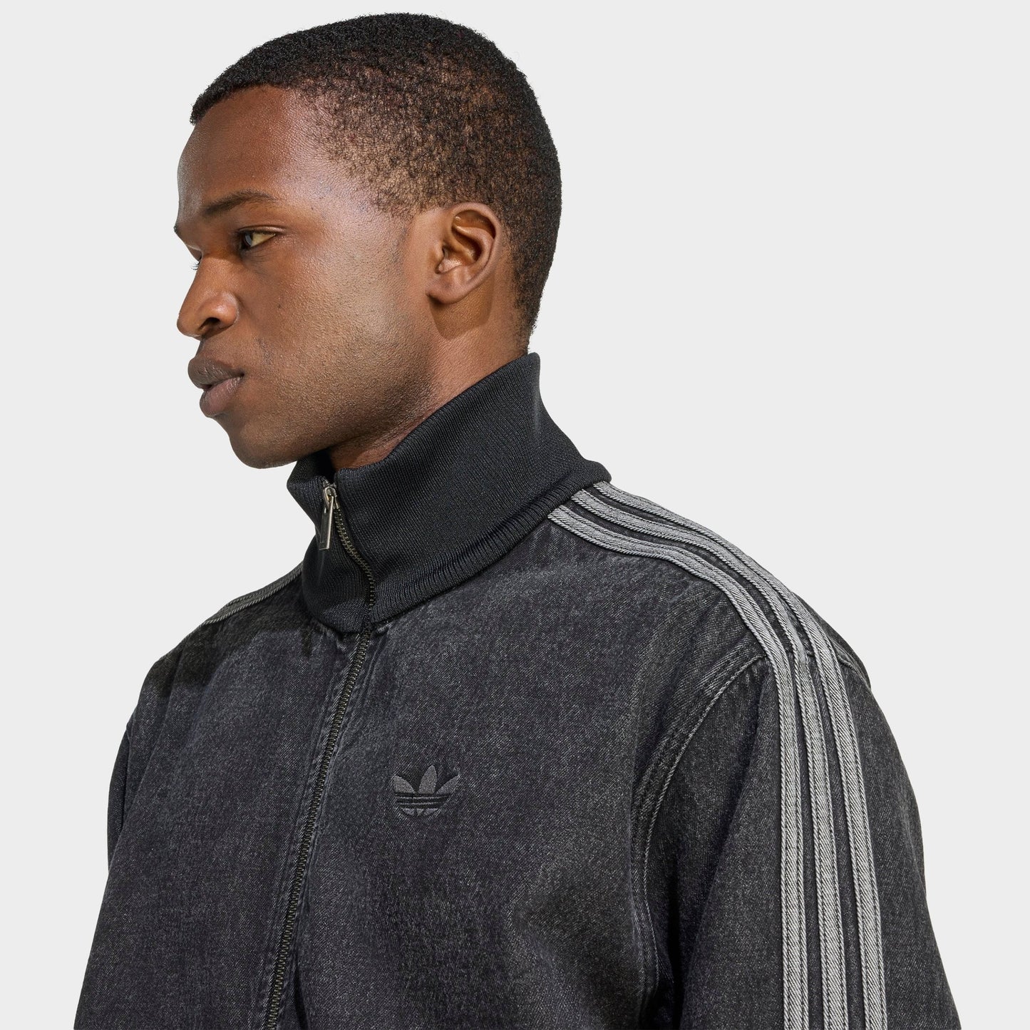 Men's adidas Originals Adicolor Denim Firebird Track Top - True Black Denim