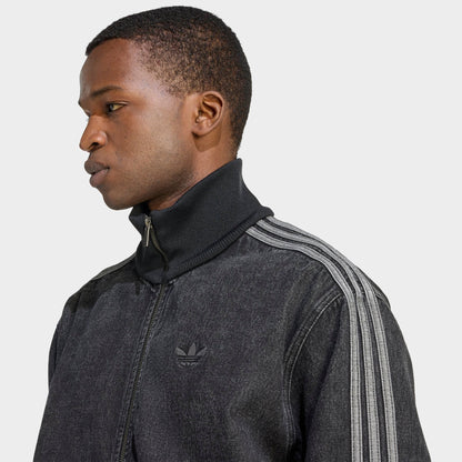 Men's adidas Originals Adicolor Denim Firebird Track Top - True Black Denim
