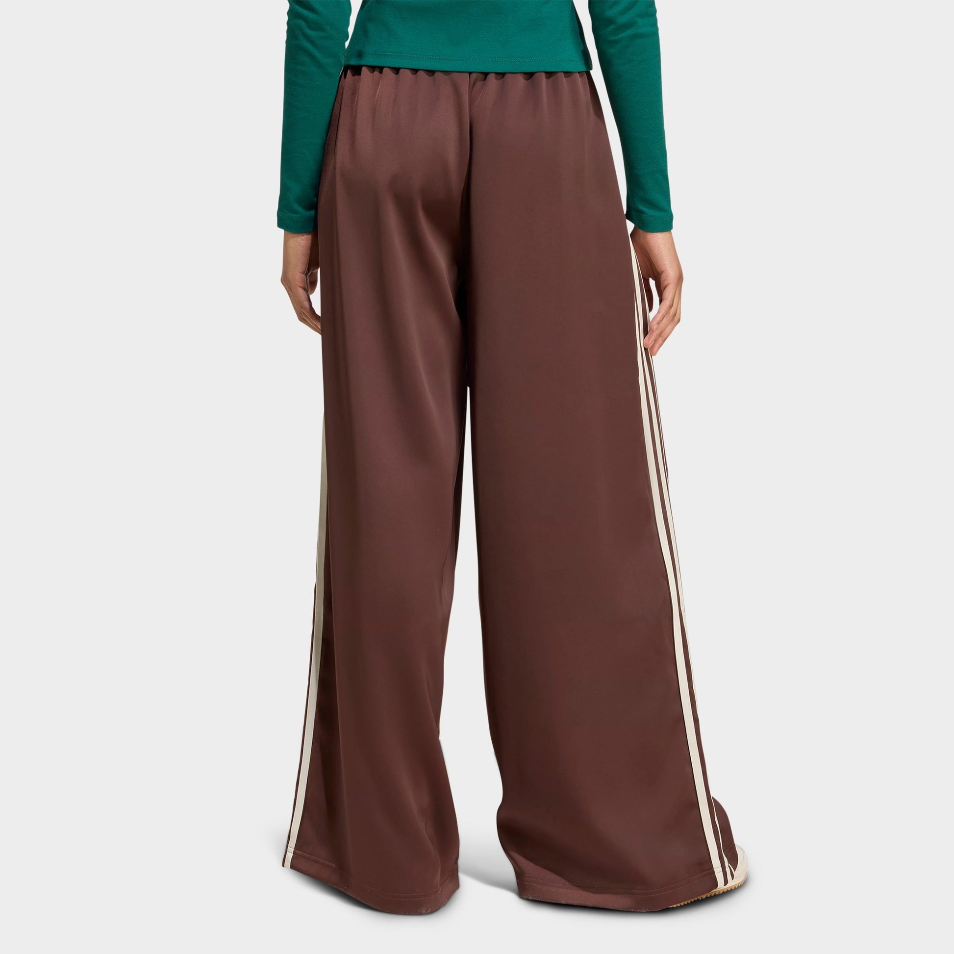 Women's adidas Originals adicolor Satin Wide Leg Track Pants - Auburn/Cream White