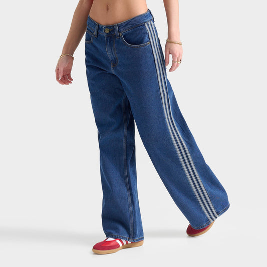 Women's adidas Originals Firebird Denim Track Pants - Medium Vintage Denim