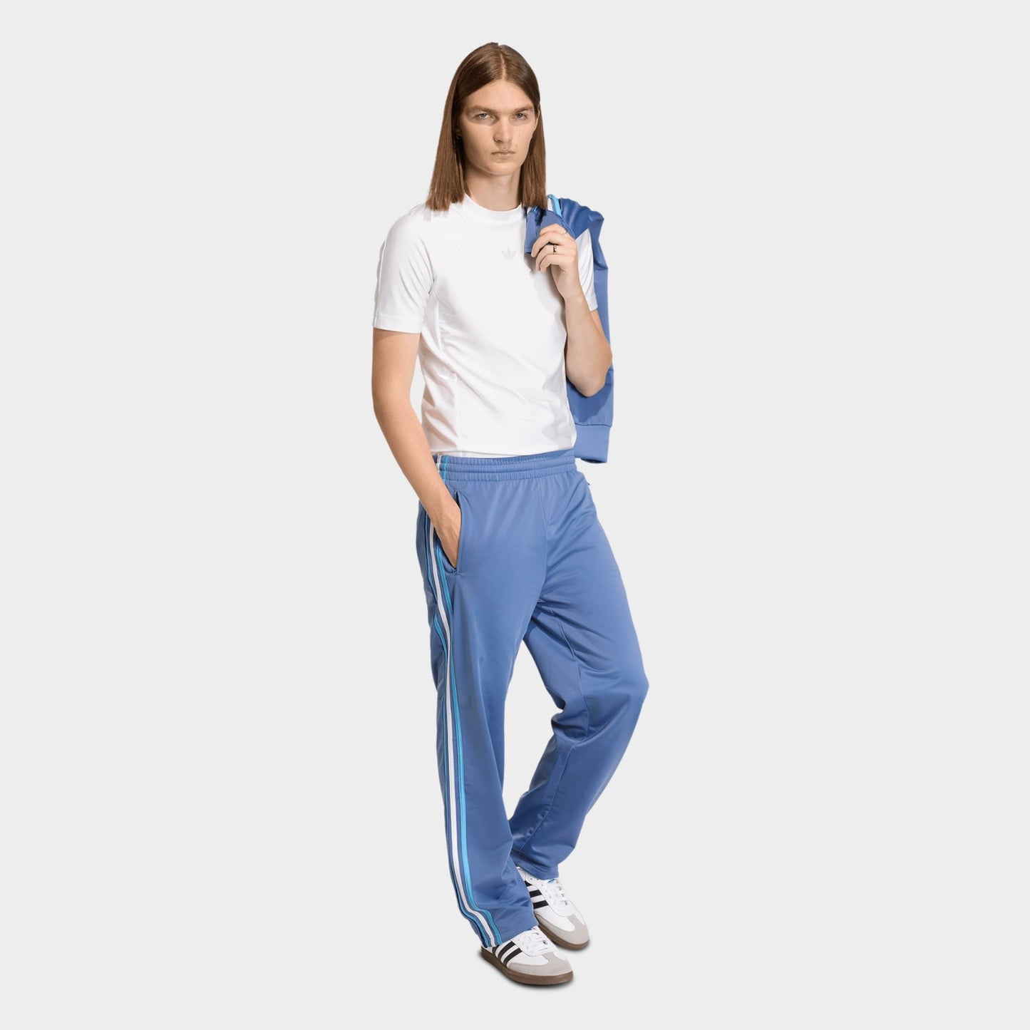 Men's adidas Originals adicolor Firebird Track Pants - Crew Blue/Light Blue/White