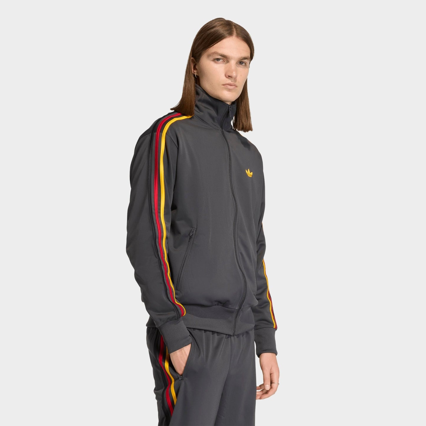 Men's adidas Originals adicolor Sport Firebird Track Jacket - Utility Black/Collegiate Gold/Team Power Red