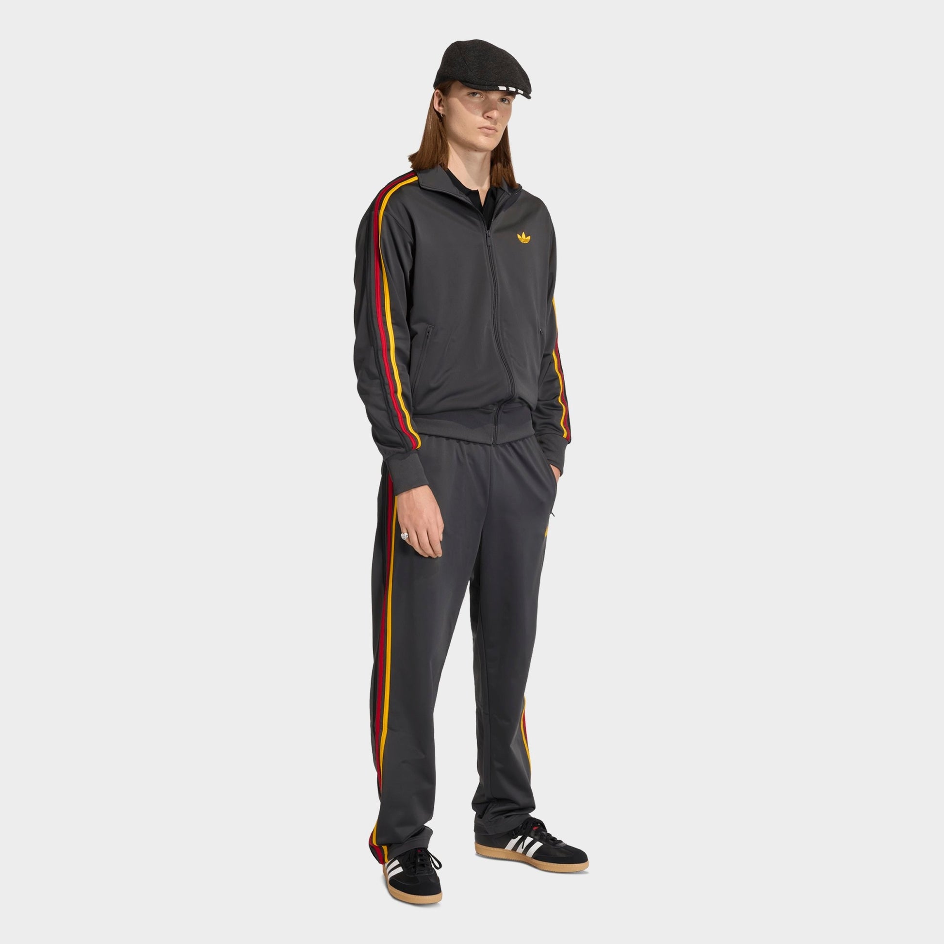 Men's adidas Originals adicolor Sport Firebird Track Jacket - Utility Black/Collegiate Gold/Team Power Red