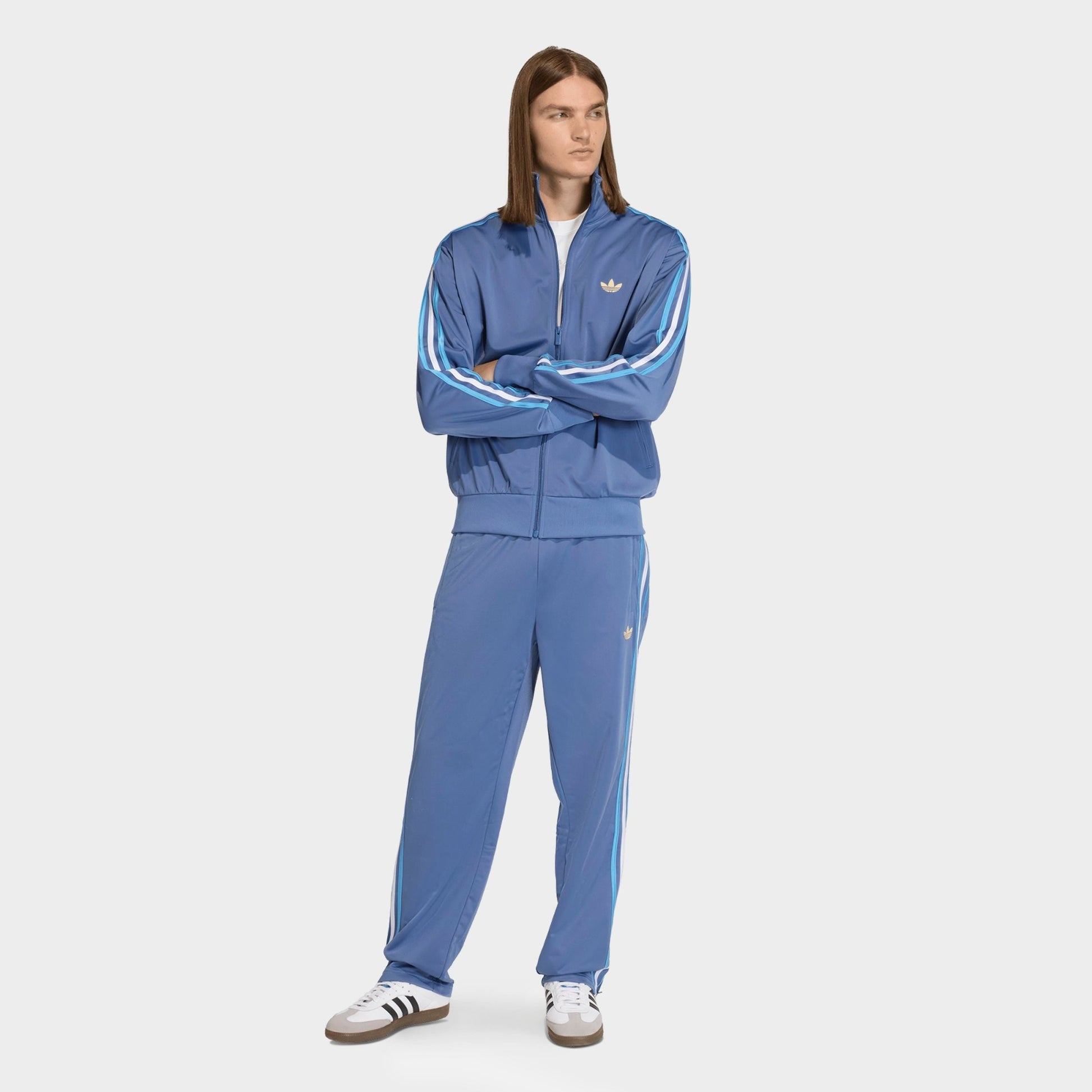 Men's adidas Originals adicolor Sport Firebird Track Jacket - Crew Blue/Light Blue/White