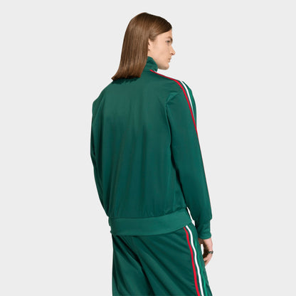 Men's adidas Originals adicolor Sport Firebird Track Jacket - Team Dark Green/Bold Green/White
