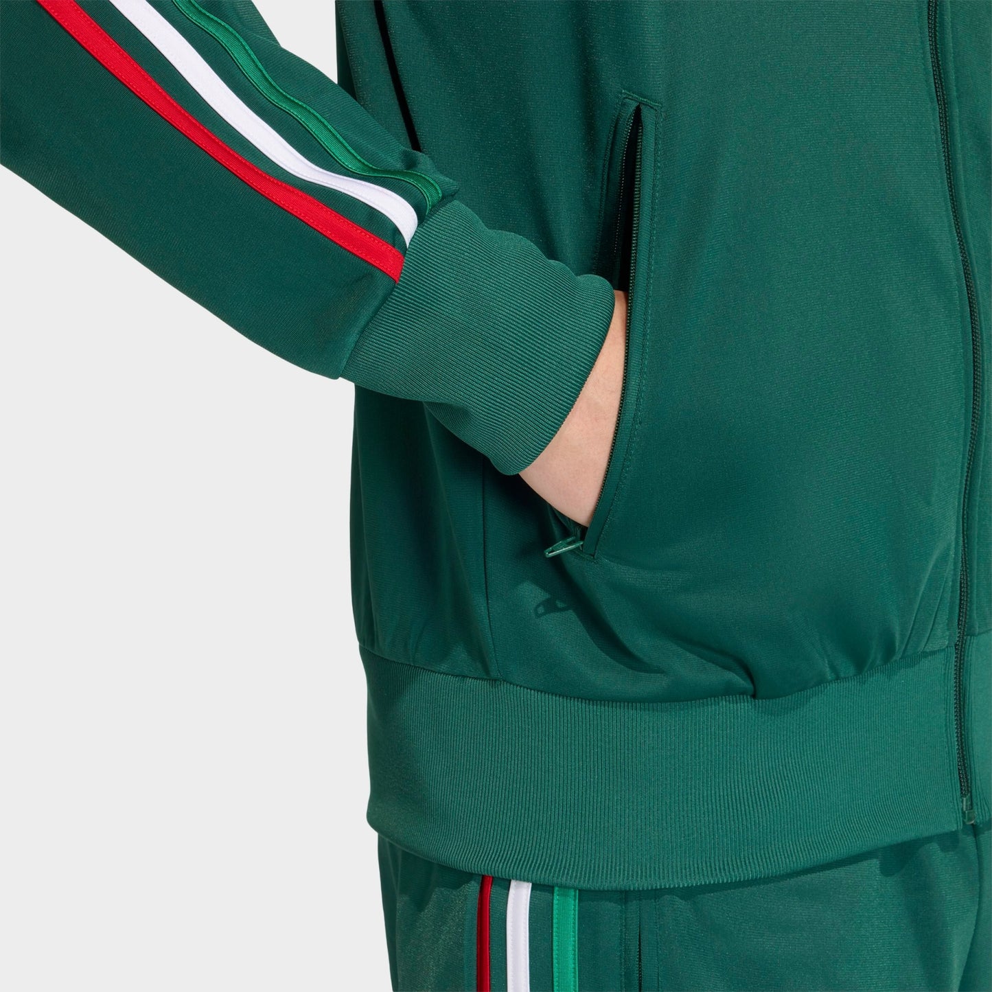 Men's adidas Originals adicolor Sport Firebird Track Jacket - Team Dark Green/Bold Green/White