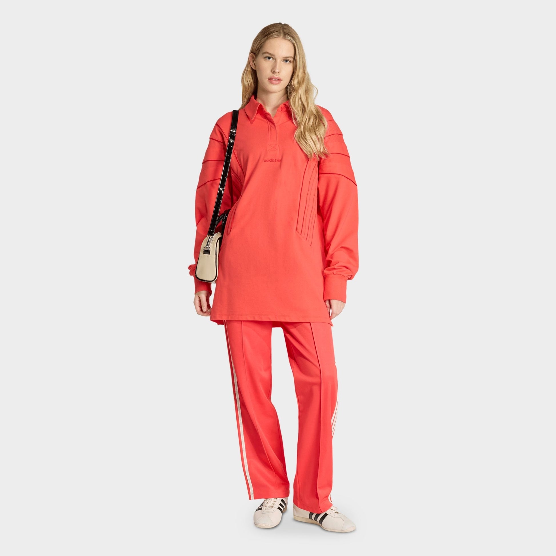 Women's adidas Originals Firebird Knitted Crochet Details Track Pants - Semi Lucid Red