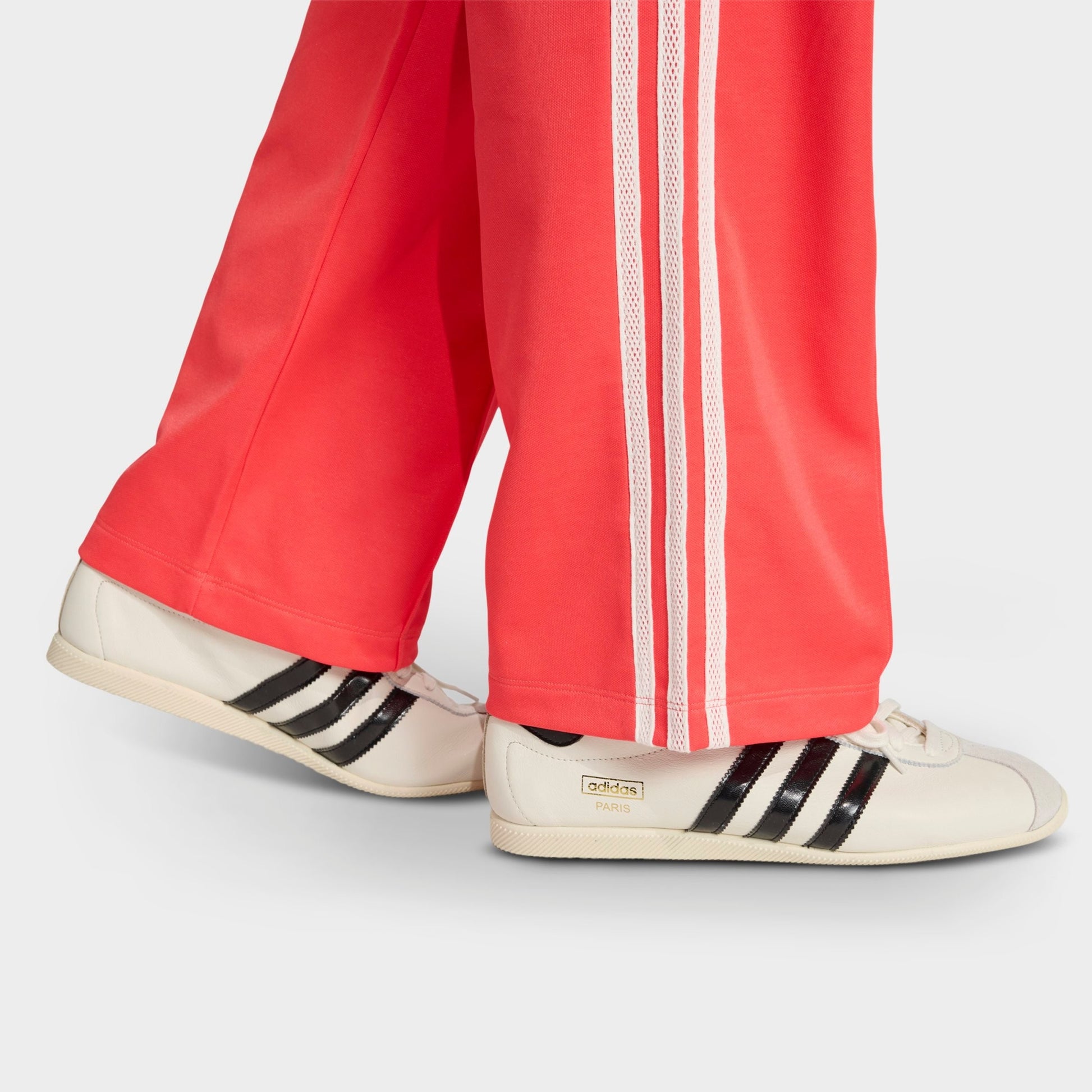 Women's adidas Originals Firebird Knitted Crochet Details Track Pants - Semi Lucid Red