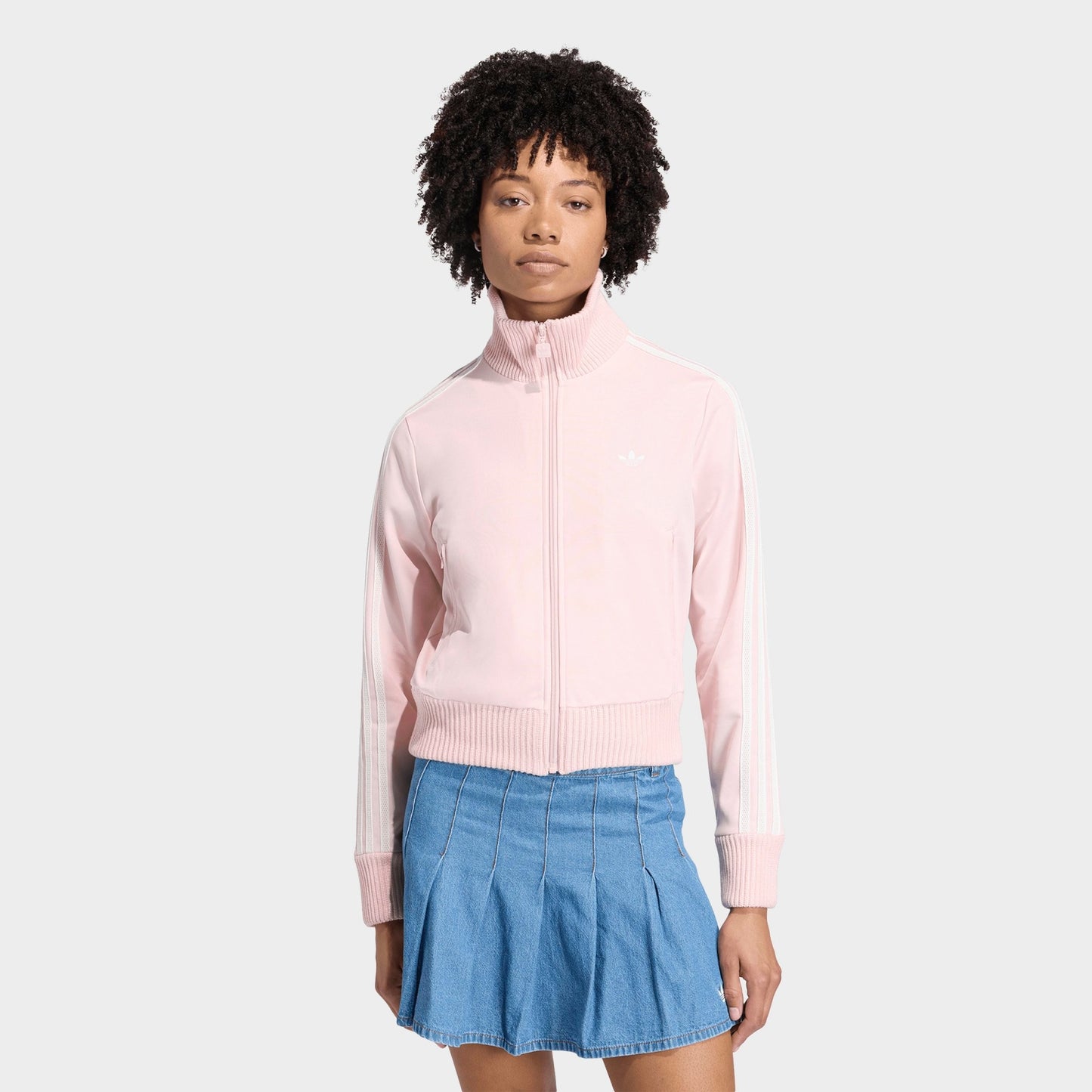 Women's adidas Originals Firebird Knitted Crochet Details Track Top - Sandy Pink