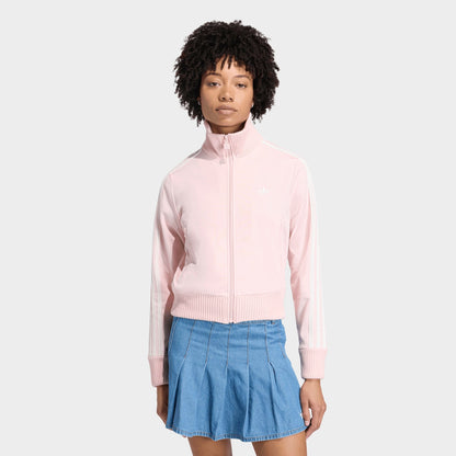 Women's adidas Originals Firebird Knitted Crochet Details Track Top - Sandy Pink