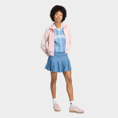 Women's adidas Originals Firebird Knitted Crochet Details Track Top - Sandy Pink
