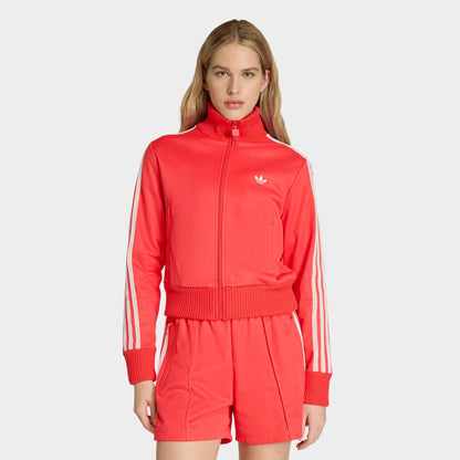 Women's adidas Originals Firebird Knitted Crochet Details Track Top - Semi Lucid Red
