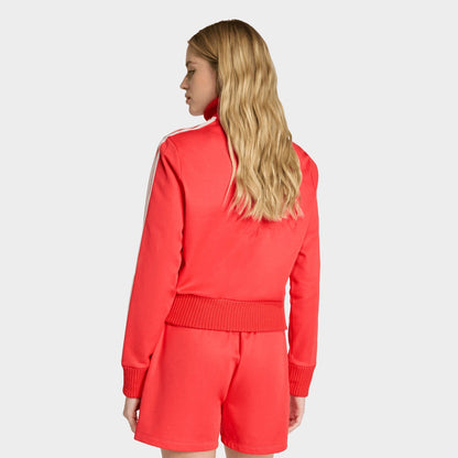 Women's adidas Originals Firebird Knitted Crochet Details Track Top - Semi Lucid Red