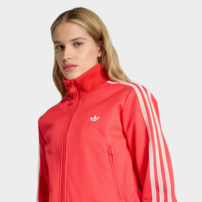 Women's adidas Originals Firebird Knitted Crochet Details Track Top - Semi Lucid Red