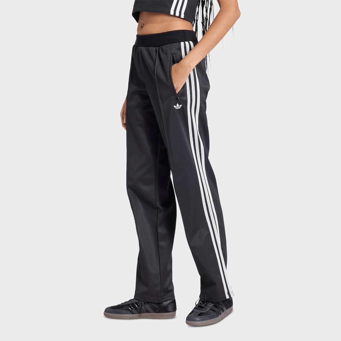 Women's adidas Originals Firebird Knitted Crochet Details Track Pants - Black
