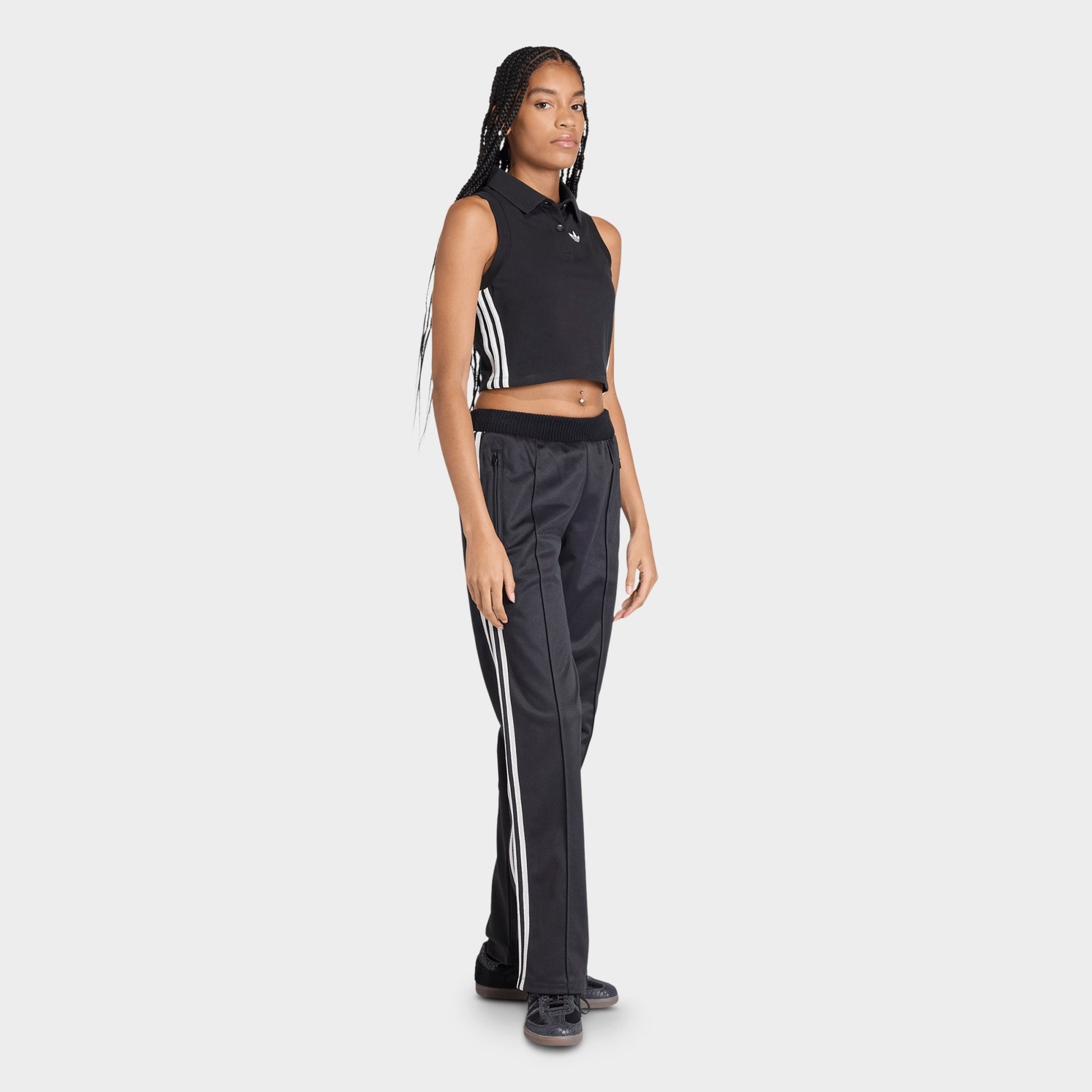Women's adidas Originals Firebird Knitted Crochet Details Track Pants - Black