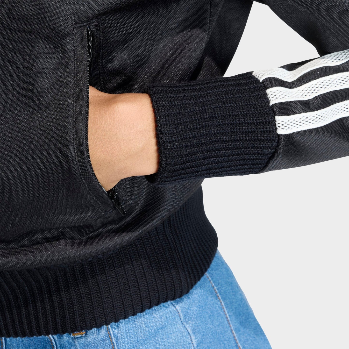 Women's adidas Originals Firebird Knitted Crochet Details Track Top - Black