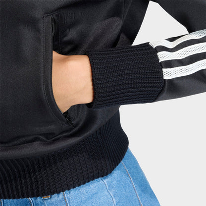 Women's adidas Originals Firebird Knitted Crochet Details Track Top - Black