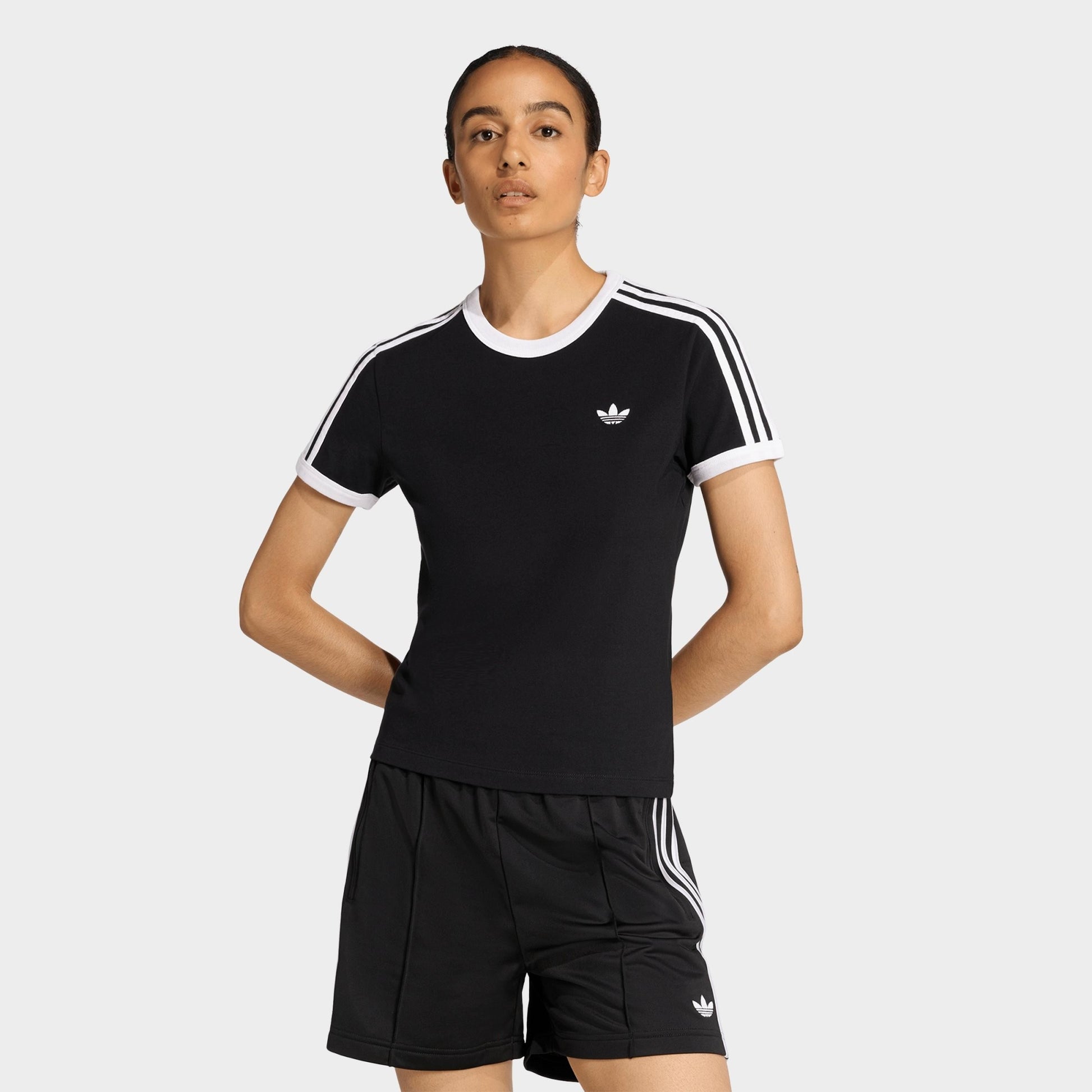Women's adidas Originals 3-Stripes Slim T-Shirt - Black/White