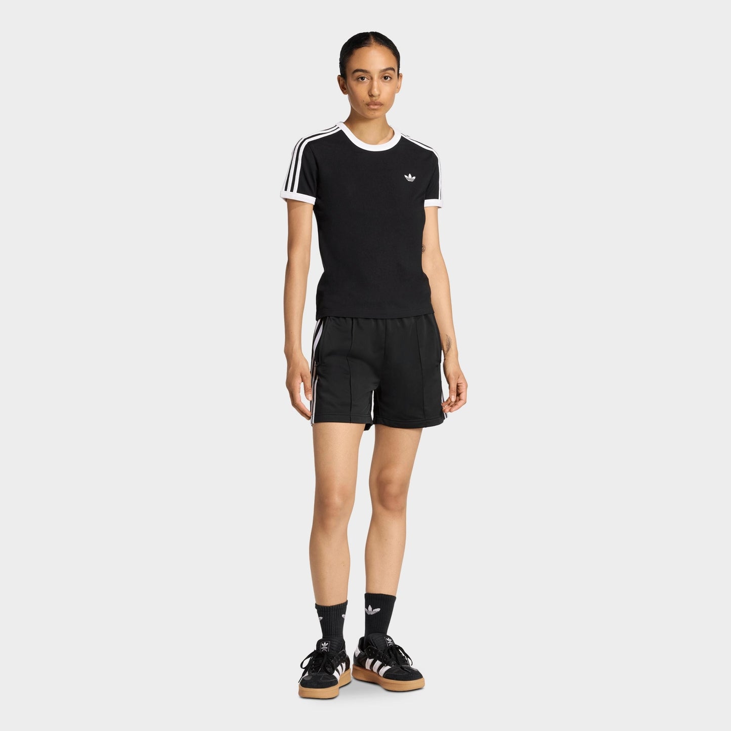 Women's adidas Originals 3-Stripes Slim T-Shirt - Black/White