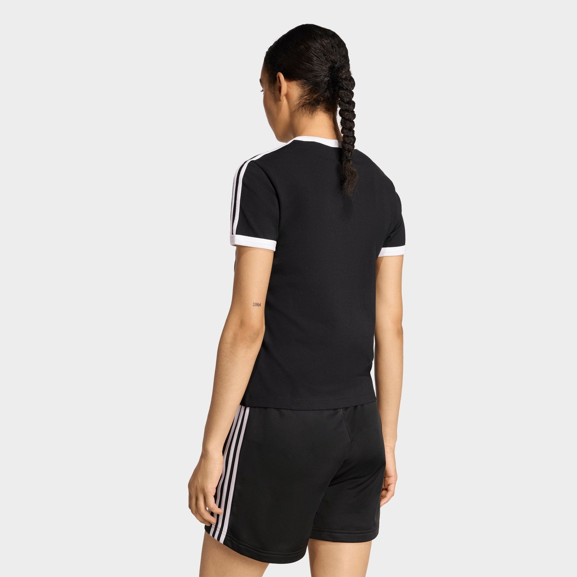 Women's adidas Originals 3-Stripes Slim T-Shirt - Black/White