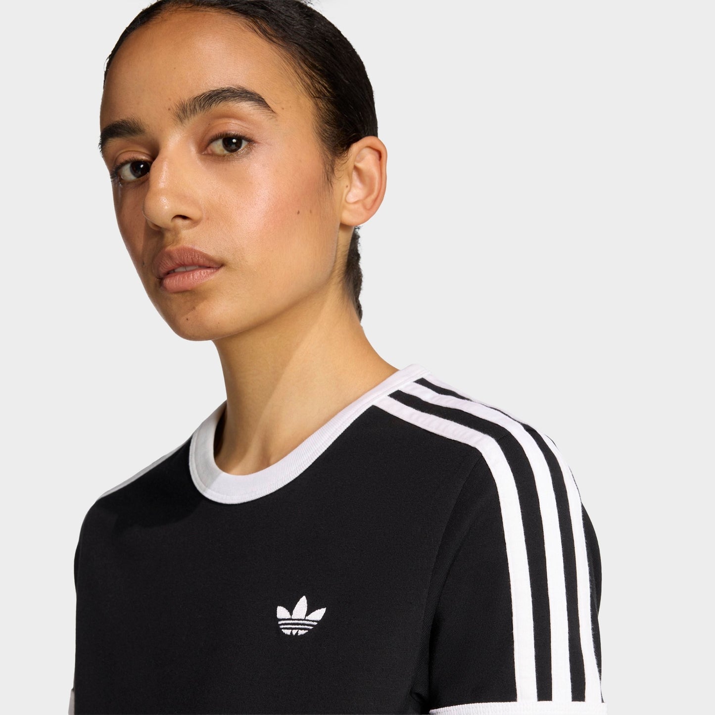 Women's adidas Originals 3-Stripes Slim T-Shirt - Black/White
