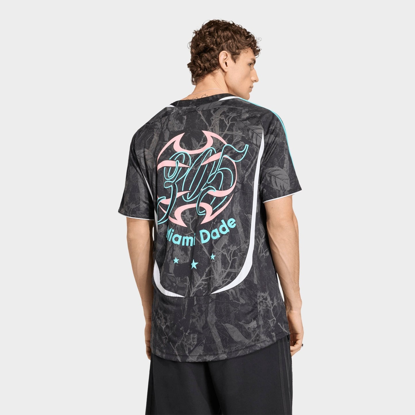 Men's adidas Originals FIFA World Cup 26 Host City Miami Graphic Soccer Jersey - Black/Pulse Aqua