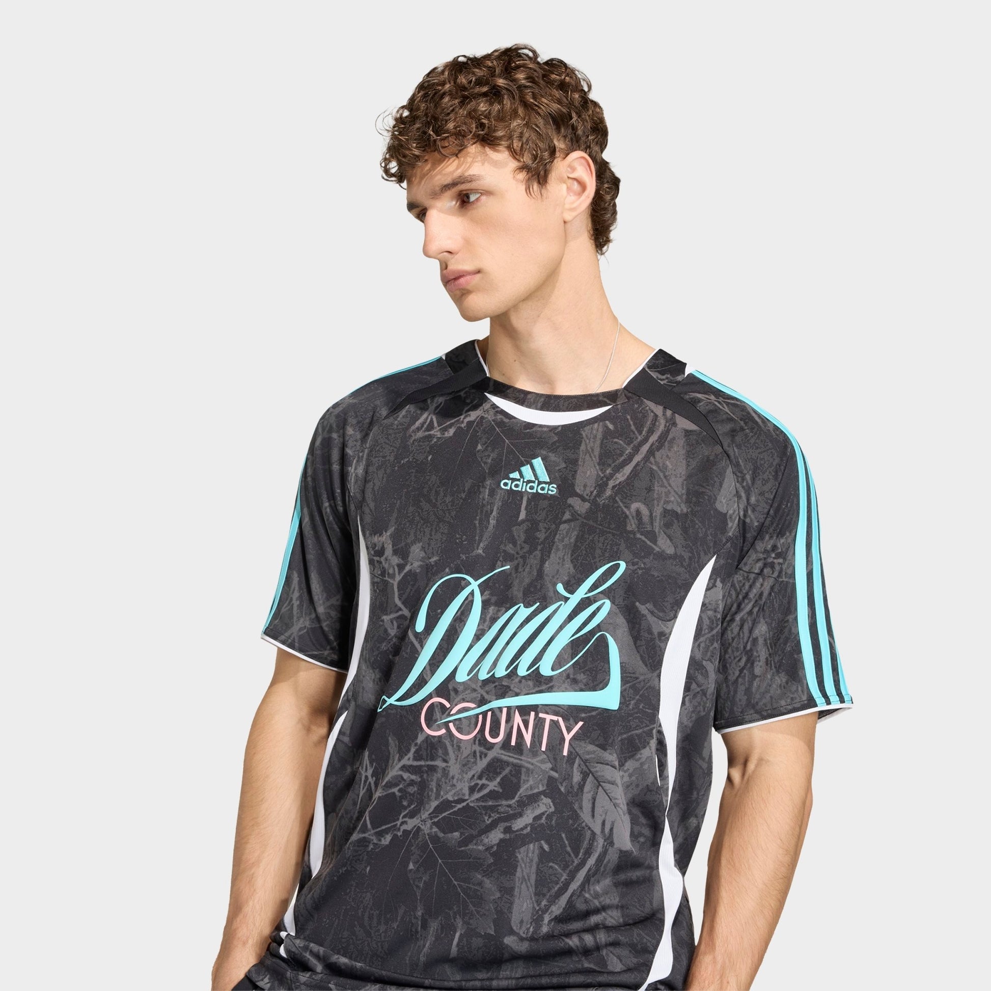Men's adidas Originals FIFA World Cup 26 Host City Miami Graphic Soccer Jersey - Black/Pulse Aqua