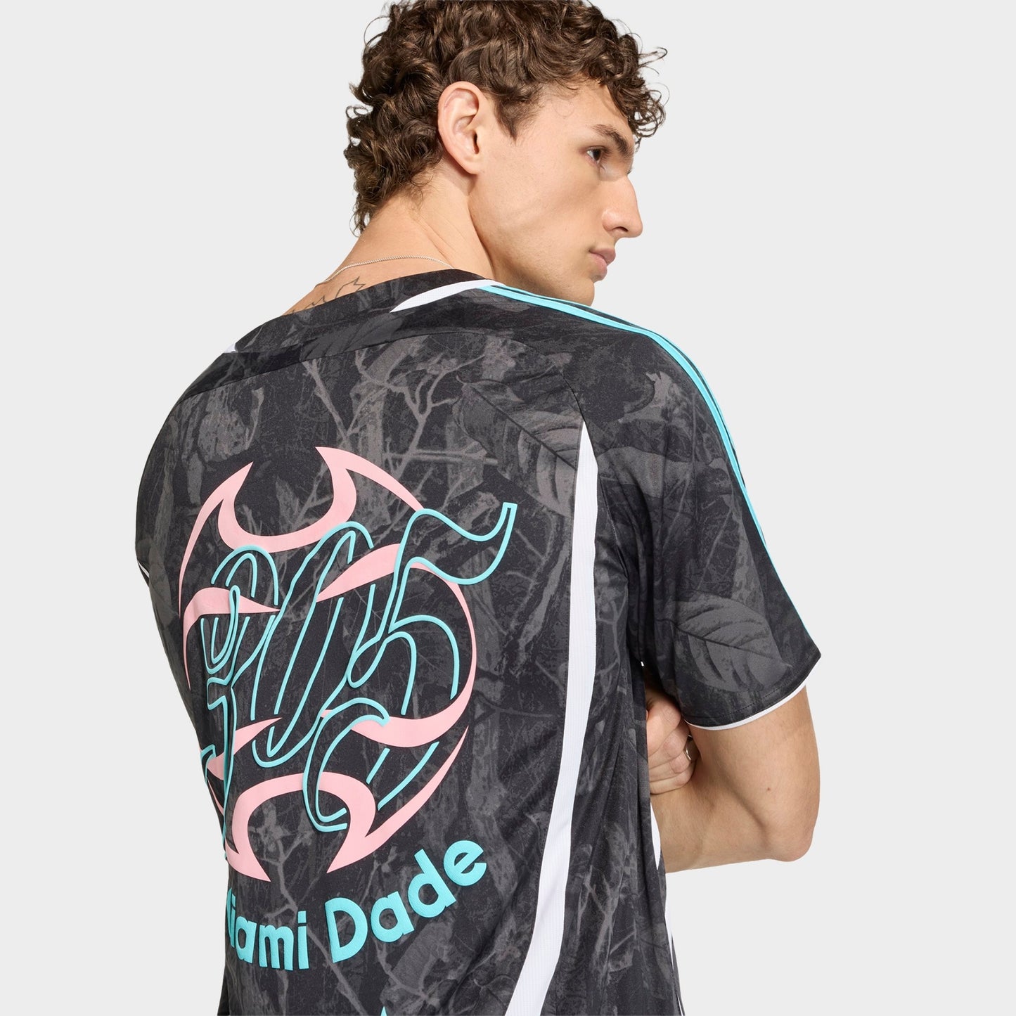 Men's adidas Originals FIFA World Cup 26 Host City Miami Graphic Soccer Jersey - Black/Pulse Aqua