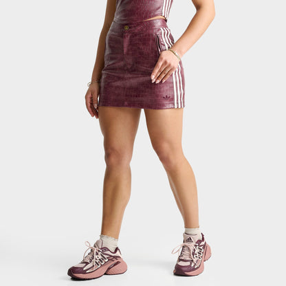 Women's adidas Originals Pleather Mini Skirt - Maroon