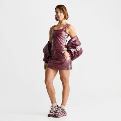 Women's adidas Originals Pleather Mini Skirt - Maroon