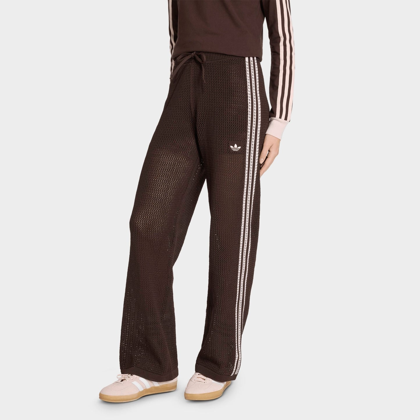 Women's adidas Originals Knitted Crochet Firebird Track Pants - Aurora Coffee