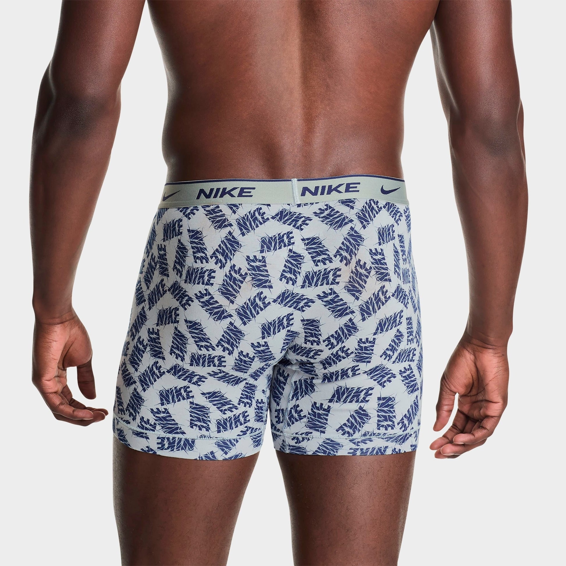 Men's Nike Stretch Cotton Boxer Briefs (3-Pack) - Wolf Grey Allover Print/Dark Team Red/Blue