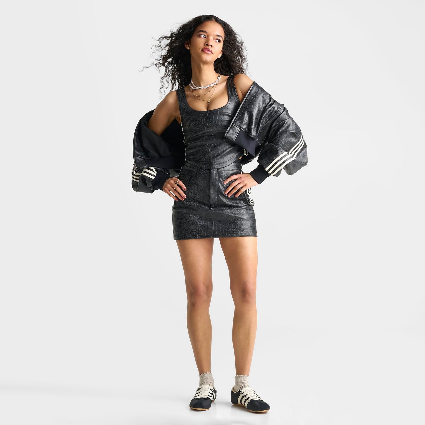 Women's adidas Originals Croc Pleather Corset Top - Black